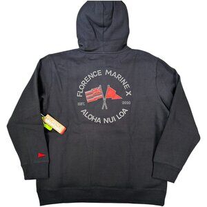 Florence Marine X Nui Loa Hoodie Black Organic Cotton Mens Surf Outdoors